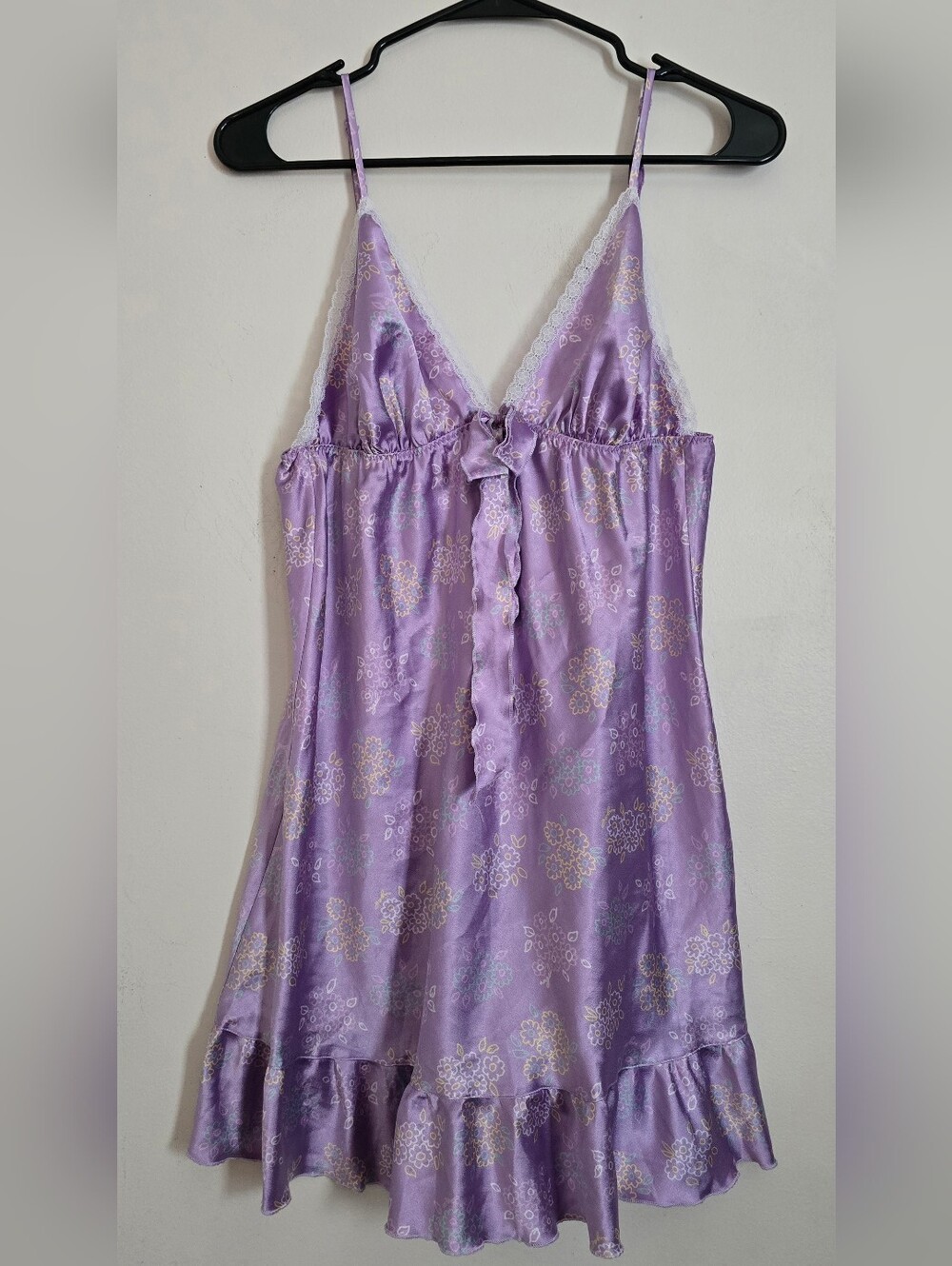 Vintage Women's Victoria's Secret Angels Purple Babydoll Slip Dress Large Y2K